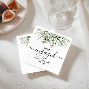 Serviette En Papier Nous sommes fiancés Vert Fiançailles
