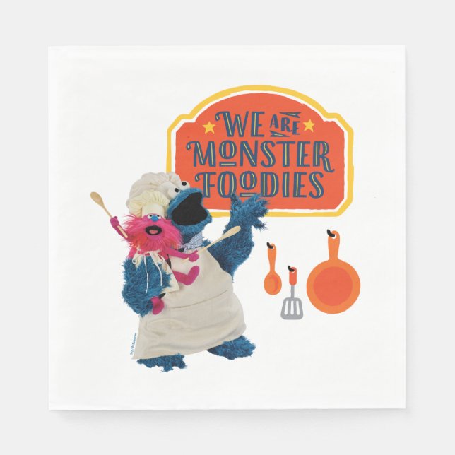 Serviette En Papier Nous sommes les gourmands du monstre (Devant)