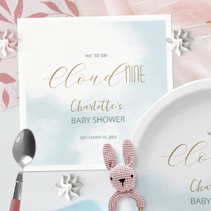 Serviette En Papier Nous sommes sur Cloud 9 Elegant Script Baby shower