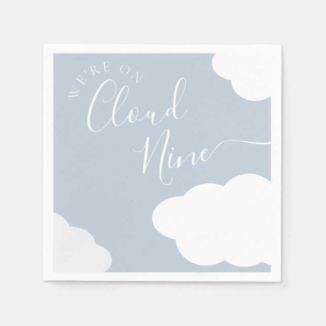Serviette En Papier Nous sommes sur Cloud Nine Baby shower Napkin (Devant)