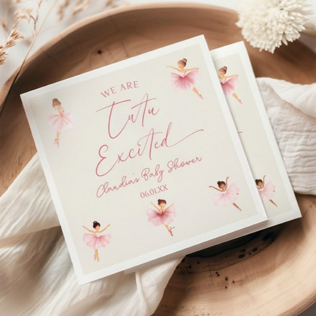 Serviette En Papier Nous Sommes Tutu Excité Baby shower Rose Ballerina (Créateur téléchargé)