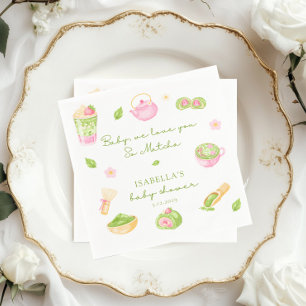 Serviette En Papier Nous t'aimons tellement Matcha Baby Girl Shower