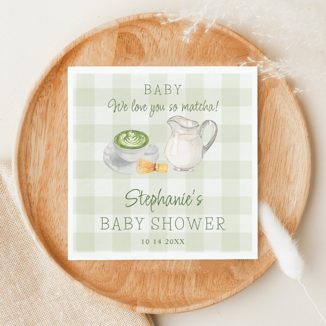 Serviette En Papier Nous Vous Aimons Tellement Matcha Green En vichy B (Créateur téléchargé)