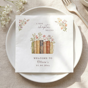 Serviette En Papier Nouveau chapitre commence livres floraux vintage