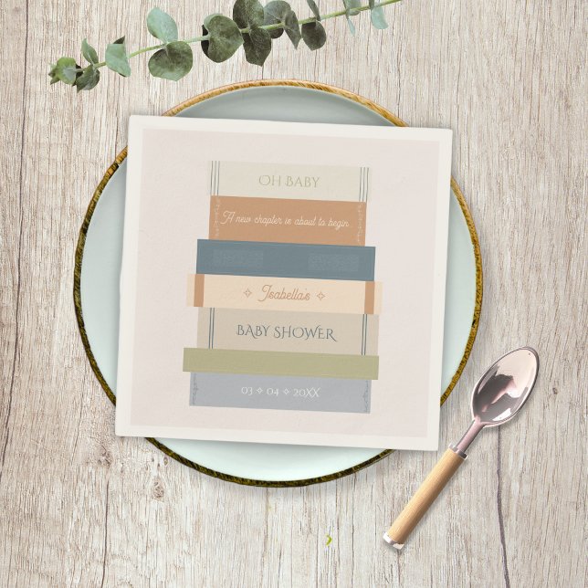 Serviette En Papier Nouveau chapitre livre livre livre livre Oh Baby s (New Chapter Storybook Book Oh Baby Shower Napkins)