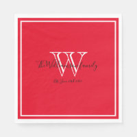Nouveau-mariés Cadeau Monogramme Nom Script Papier