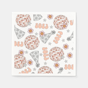 Serviette En Papier Nouvel An 2023 Retro Disco Ball