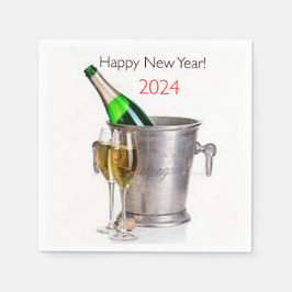 Serviette En Papier Nouvel An 2024 Cocktail serviettes