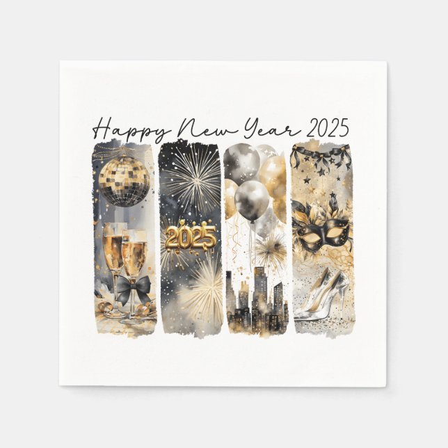 Serviette En Papier Nouvel an 2025 (Devant)