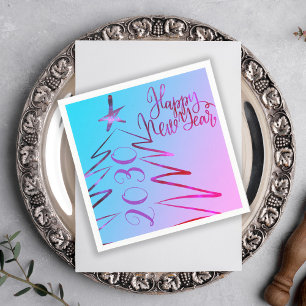 Serviette En Papier Nouvel An avec néon moderne