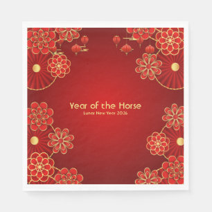 Serviette En Papier Nouvel An chinois année du Cheval