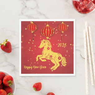 Serviette En Papier Nouvel An lunaire 2026   Année du cheval