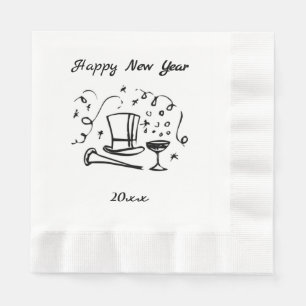Serviette En Papier Nouvel An Réveillé