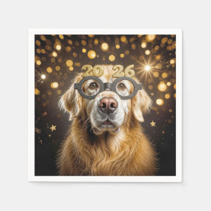 Serviette En Papier Nouvelle Année 2027 Humour Golden Retriever