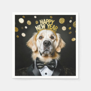 Serviette En Papier Nouvelle Année Golden Retriever en Smoking