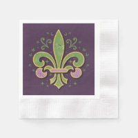 Nouvelle-Orléans fleur de lis vert et violet
