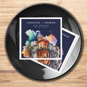 Serviette En Papier Nouvelle-Orléans Nola Louisiana - Mariage d'aquare