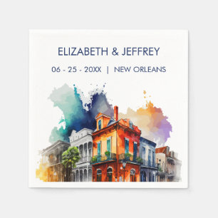 Serviette En Papier Nouvelle-Orléans Nola Louisiana - Mariage d'aquare
