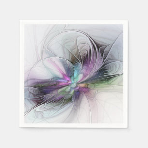 Serviette En Papier Nouvelle vie, Colorful Abstrait Fractal Art Imagin