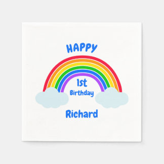 Serviette En Papier Nuage Arc-en-ciel Mignon 1er Anniversaire
