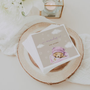 Serviette En Papier Nuage d'ours bébé fille douche