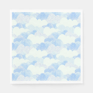 Serviette En Papier Nuages de pluie à pointes bleues