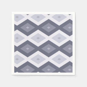 Serviette En Papier Nuances de bleu gris motif diamant