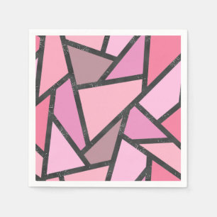 Serviette En Papier Nuances de motif en vitrail de corail