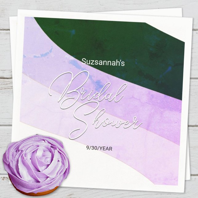 Serviette En Papier Nuances de violet vert rustique Flux horizontaux (Créateur téléchargé)