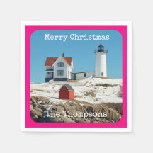 Nubble Joyeux Noël Famille Phare