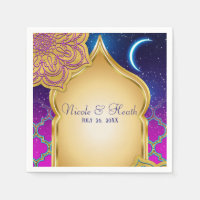 Nuit arabe de lune bleue Glam or violet Mariage