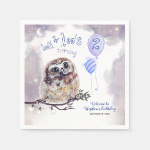 Serviette En Papier Nuit bleue de Little Owl Anniversaire
