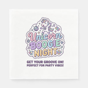 Serviette En Papier Nuit de Boogie de Licorne Gras Typographie Graphiq