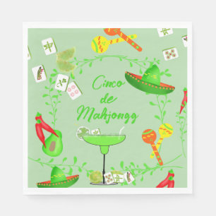 Serviette En Papier Nuit de Mahjong Mexicain - Cinco De Mahjongg