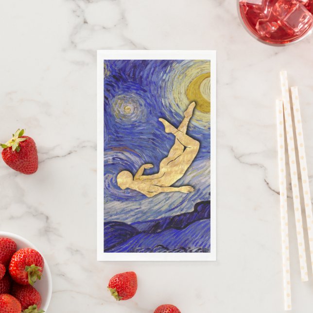 Serviette En Papier Nuit d'étoile Vincent Van Gogh (En situation)