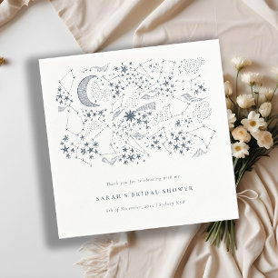 Serviette En Papier Nuit étoilée de la marine céleste Mariage