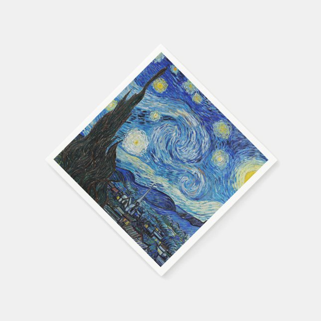 Serviette En Papier Nuit étoilée par Vincent van Gogh (Coin)