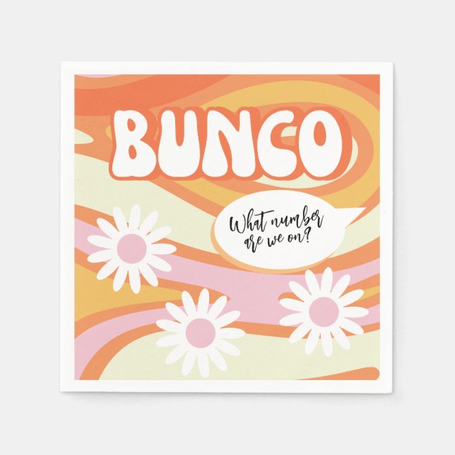 Serviette En Papier Nuit Super Orange et Bunco Rose (Devant)