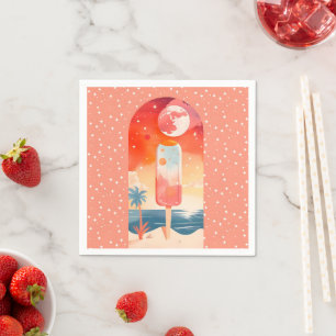 Serviette En Papier Nuit tropicale estivale étoilée