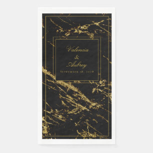 Serviette En Papier Nuits Granite Gold Mariage 8" Long Dinner Napkins