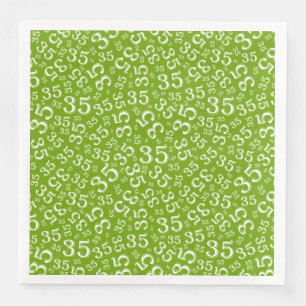 Serviette En Papier Numéro aléatoire 35e âge Motif vert/blanc
