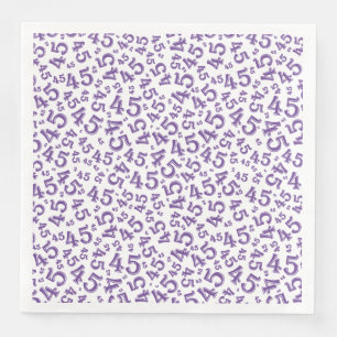 Serviette En Papier Numéro aléatoire 45e âge Motif violet/blanc