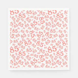 Serviette En Papier Numéro de fête du 85e anniversaire Motif Coral/Bla