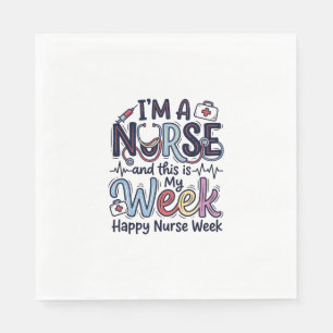 Serviette En Papier Nurse Week Vintage Typography Shirt Design_1