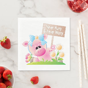 Serviette En Papier Nursery Cochon Rose Ne Jamais Se Presser Ne Jamais