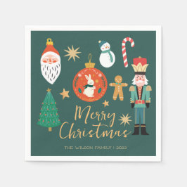 Serviette En Papier Nutcracker de Noël Père Noël Cookie