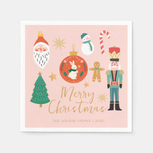 Serviette En Papier Nutcracker de Noël Père Noël Cookie