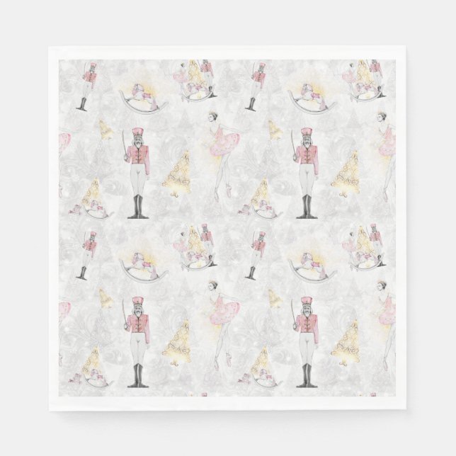 Serviette En Papier Nutcracker Suite Ballet Ballerina Plum sucre Fée (Devant)