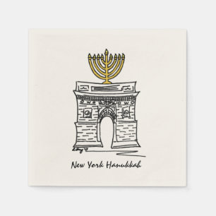 Serviette En Papier NYC Hanoukka Carré de Washington Arch Menorah