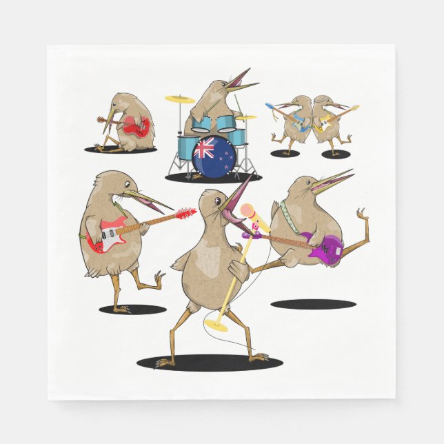 Serviette En Papier NZ Music Kiwi (Devant)